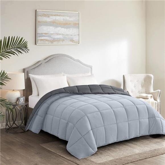 Comforters Queen Size - Grey Duvet Insert Down Alternative Bed Queen Comforter - Picture 3 of 7